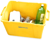yellow recycling bin