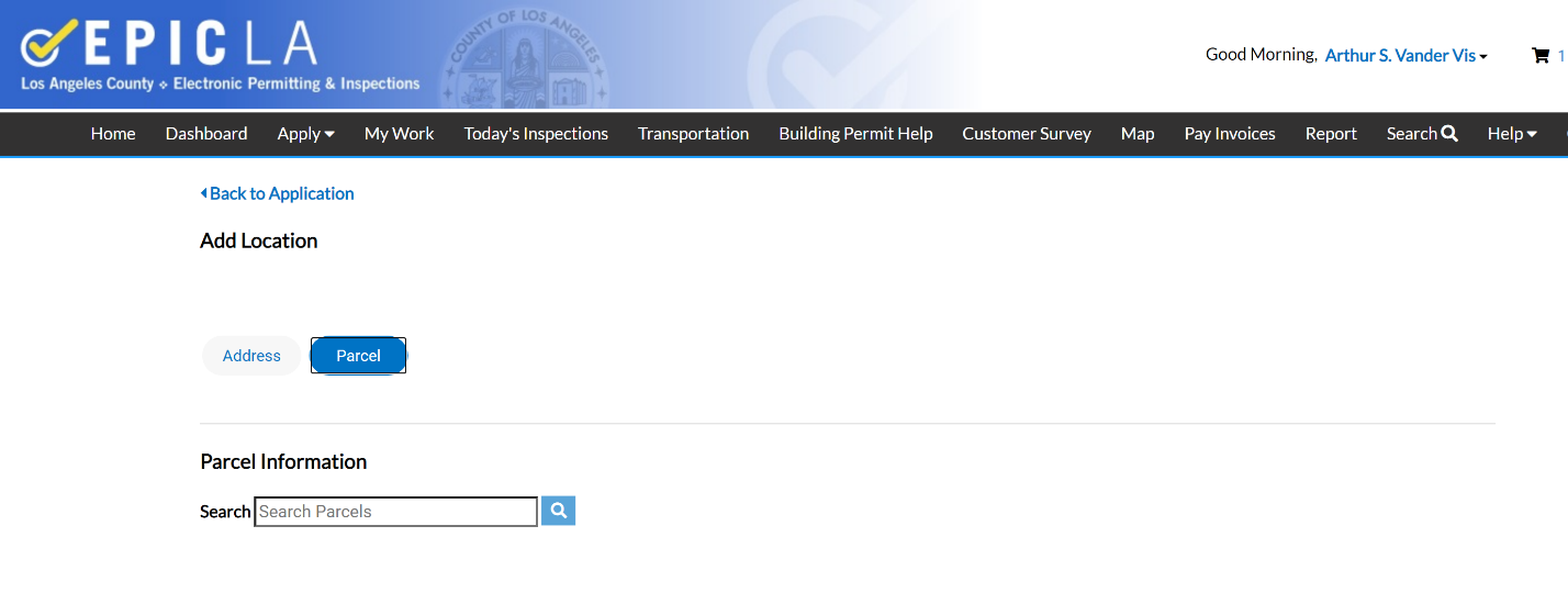 searching by Parcel AIN example
