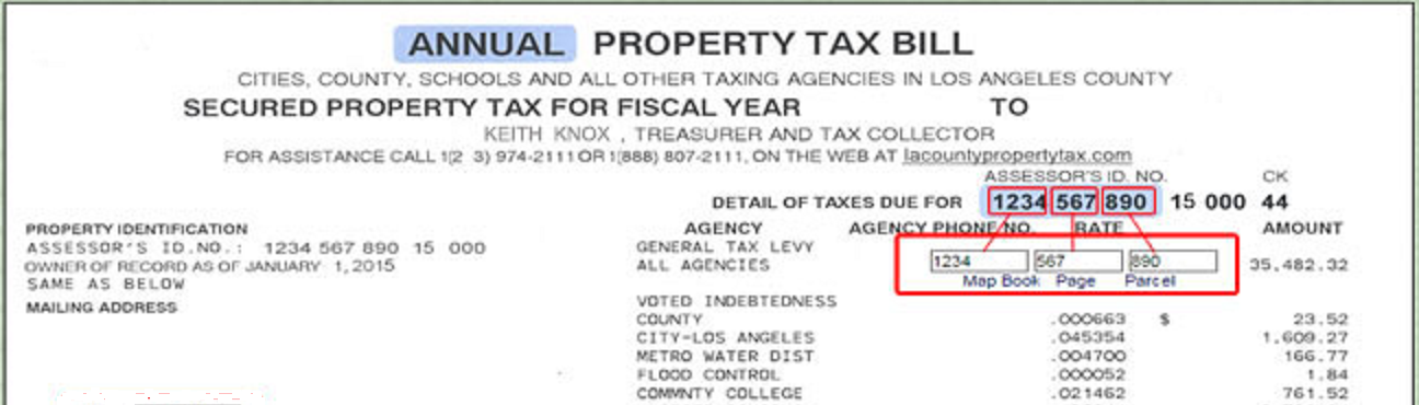 Annual Property Tax Bill sample