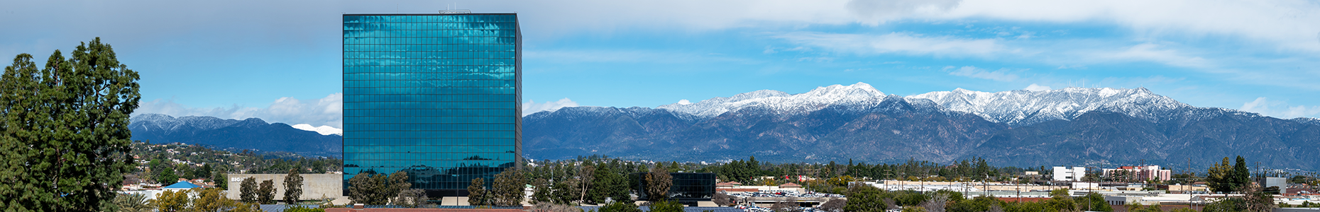 Alhambra skyline with Public Works headquarters in the foreground
