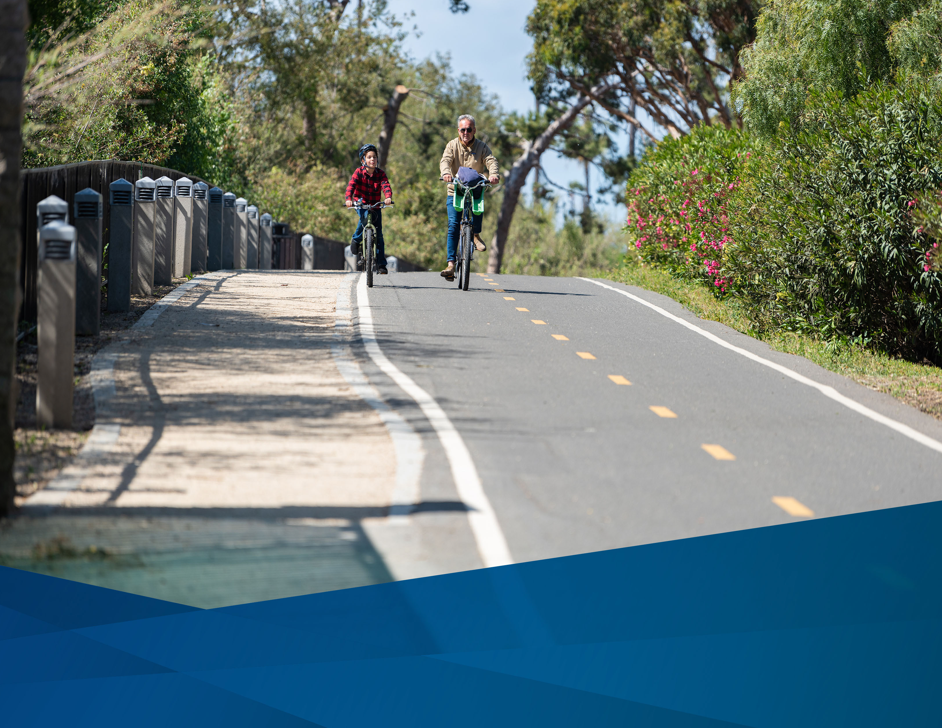 Residents using bike trails in Marina Del Rey