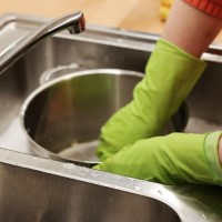 Turn the sink faucet on only to rinse when washing dishes, this will save about 2.5 gallons of water for every minute your faucet does not run.